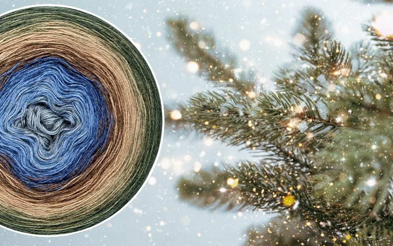 (8) Meriniasty Szary Świerk - Włóczka Ombre merino/akryl: średni szary/ denim/ indygo/ ciemny brąz/ ciepły brąz/ toffi/ jasna wojskowa zieleń/ wojskowa zieleń