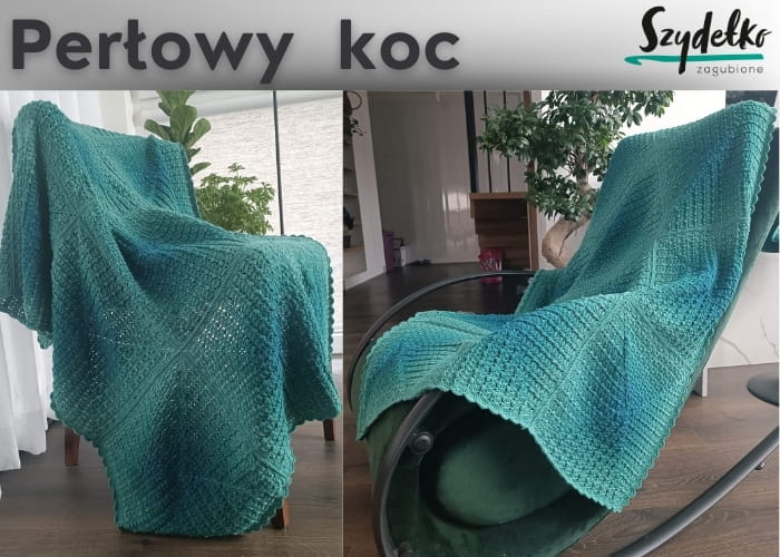 Wzór online "Perłowy koc" Zagubione Szydełko
