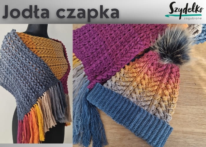 Wzór online na czapkę Wzór online Jodła szal + czapka Zagubione Szydełko