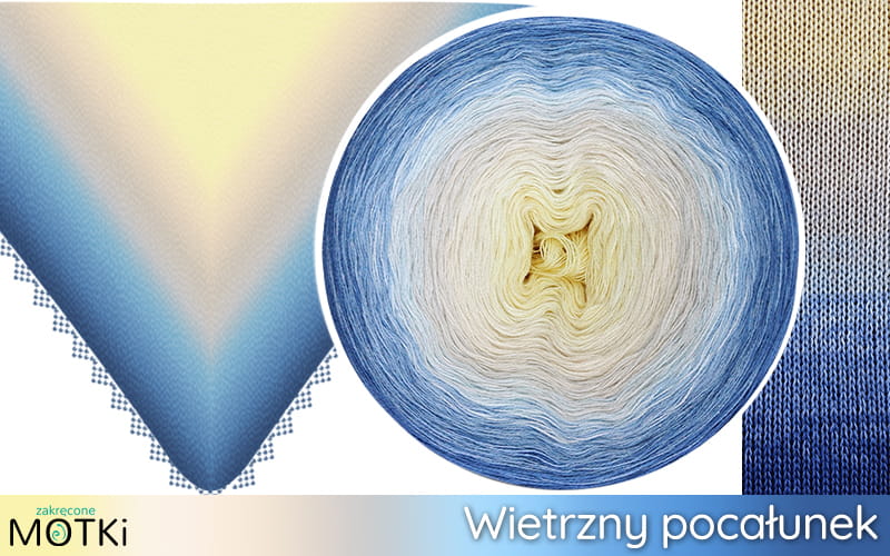 Wietrzny Pocałunek Włóczka Ombre Dzień Kobiet 2025 b/a: jasny żółty/ krem/ perłowy/ popielaty/ jasny niebieski/ błękit/ jeans/ ciemny atrament
