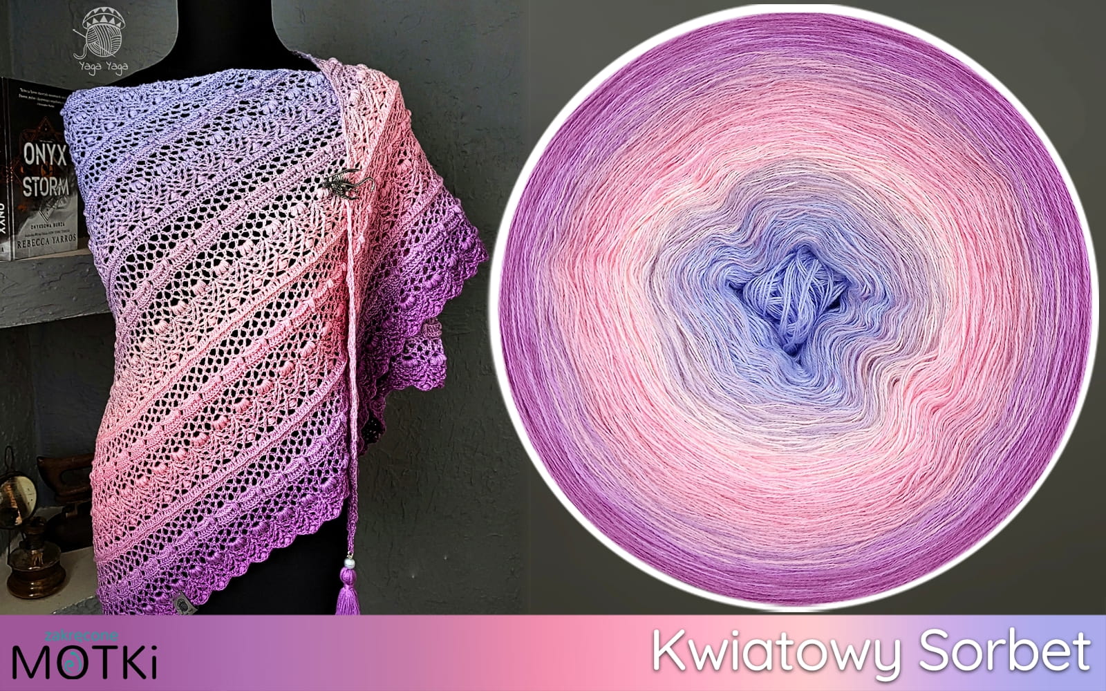 (8) Lato 2025 Motek Ombre Kwiatowy Sorbet bawełna/akryl: krokus/ jasny fiolet/ jasny róż/ landrynkowy róż/ róż/ wrzos/ jasny grape/ oleander