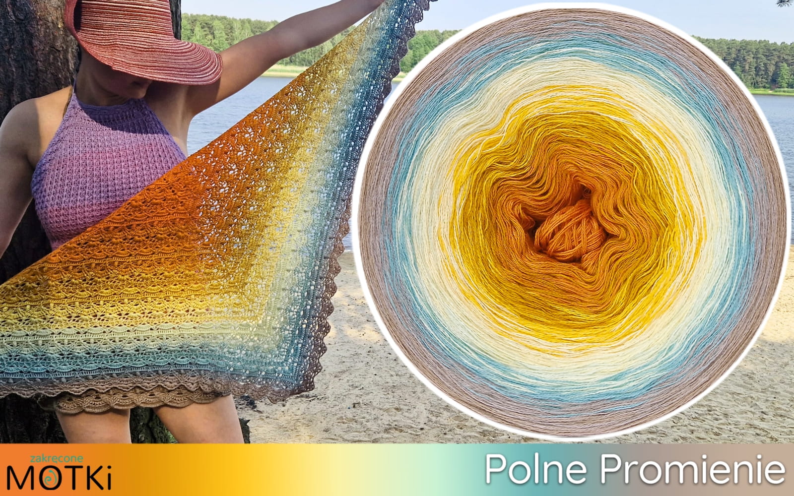(8) Lato 2025 Motek Ombre Polne Promienie bawełna/akryl: koniak/ curry/ żółty/ jasny żółty/ jasna pistacja/ patyna/ zimny beż/ ciemny beż