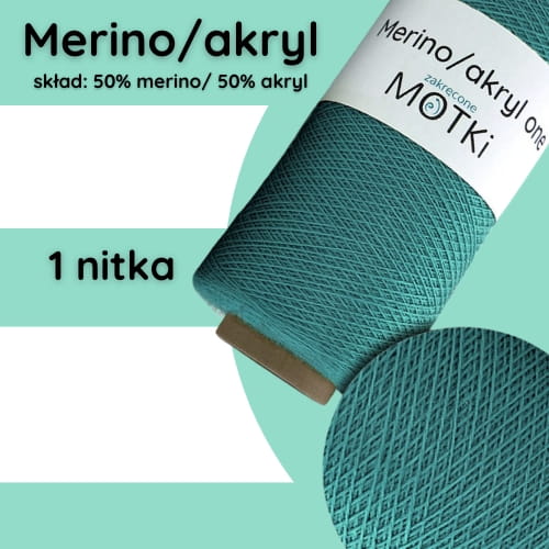 Merino/akryl one 1000m 1 nitka waga około 70g